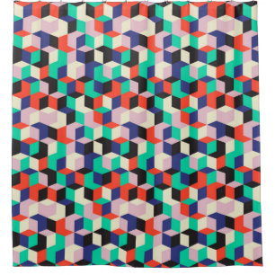 vintage geometric seamless pattern with diamond sh shower curtain