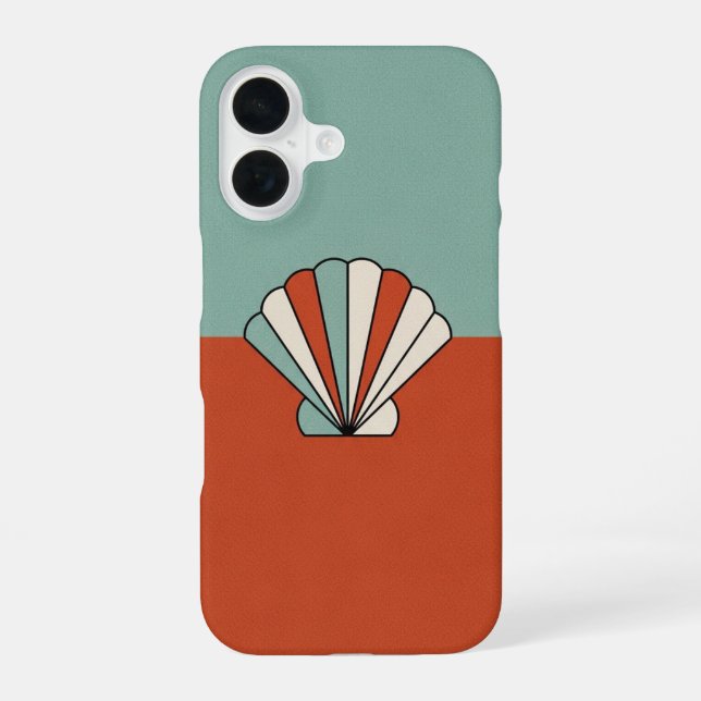 Vintage Geometric Seashell iPhone 16 Case (Back)