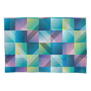 Vintage Geometric Squares: Abstract Pattern Pillowcase