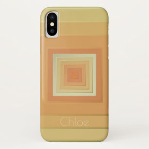 Vintage Geometric Squares (soft yellows & orange) iPhone X Case