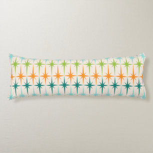 Vintage Geometric Starbursts Body Pillow