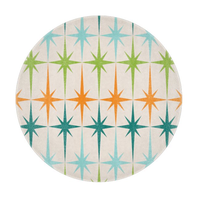 Vintage Geometric Starbursts Cutting Board (Front)