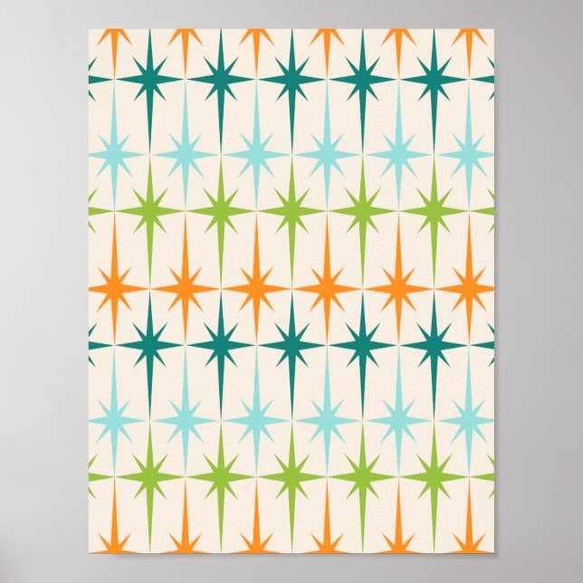 Vintage Geometric Starbursts Poster (Front)