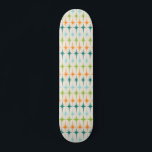 Vintage Geometric Starbursts Skateboard<br><div class="desc">Vintage. Geometrics. Starbursts. If you love any of those words, this retro Vintage Geometric Starbursts Skateboard is for you. This mid century modern design features a cream background with rows of turquoise, lime green, orange, and teal starbursts. This mod design pairs beautifully with Strange Little Onion’s Retro Atomic Mobile Pattern...</div>