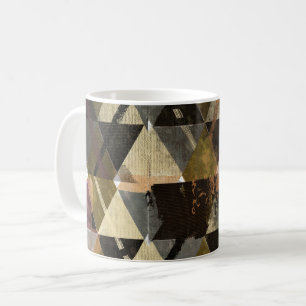 "Vintage Geometric Texture – Abstract Triangle Coffee Mug