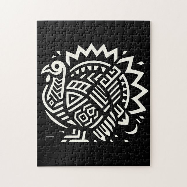 Vintage Geometric Tribal art Jigsaw Puzzle (Vertical)
