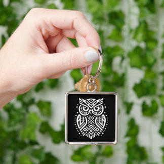 Vintage Geometric Tribal art Key Ring