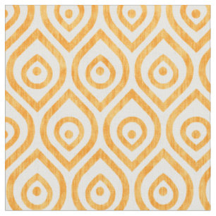Vintage geometric yellow ogee pattern fabric