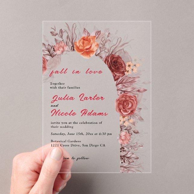 Vintage Geometry Intricate Classical Motif Wedding Acrylic Invitations (Insitu (Handheld))