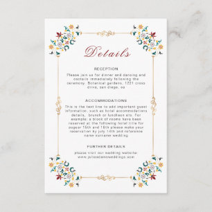 Vintage Geometry Intricate Classical Motif Wedding Enclosure Card