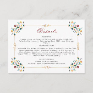 Vintage Geometry Intricate Classical Motif Wedding Enclosure Card