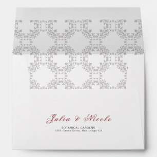 Vintage Geometry Intricate Classical Motif Wedding Envelope