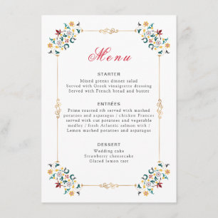 Vintage Geometry Intricate Classical Motif Wedding Menu