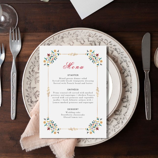 Vintage Geometry Intricate Classical Motif Wedding Menu (Creator Uploaded)