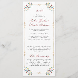 Vintage Geometry Intricate Classical Motif Wedding Programme