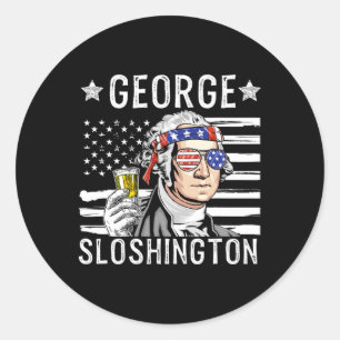 Vintage George Sloshington Patriotic 4th Of July F Classic Round Sticker