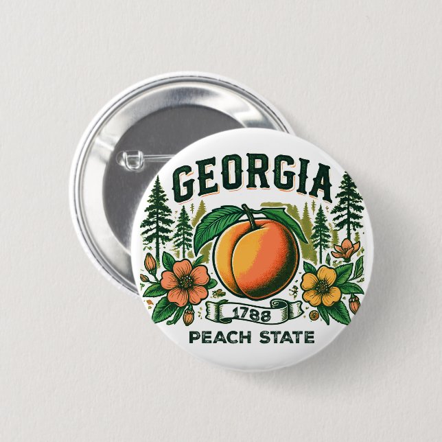 Vintage Georgia 6 Cm Round Badge (Front & Back)