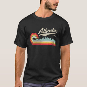 Vintage Georgia Atlanta City Retro Sunset Skyline T-Shirt