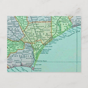 Vintage Georgia Coast Map Postcard