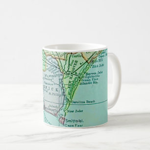 Vintage Georgia Coast Map Postcard Mug