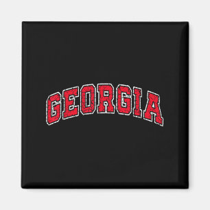 Vintage Georgia Ga Clic Retro Red For Men Women Ki Magnet