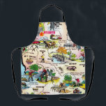 Vintage Georgia Map Apron<br><div class="desc">A colourful vintage postcard map of Georgia repurposed on an apron.</div>