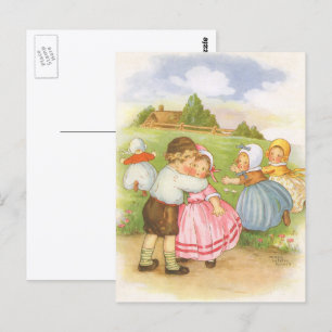 Vintage Georgie Porgie Mother Goose Nursery Rhymes Postcard