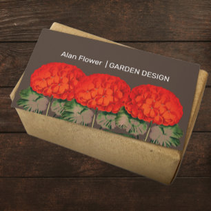 Vintage Geranium Trio - bold floral Business Card