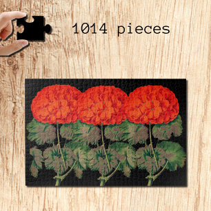 Vintage Geraniums - bold floral  Jigsaw Puzzle