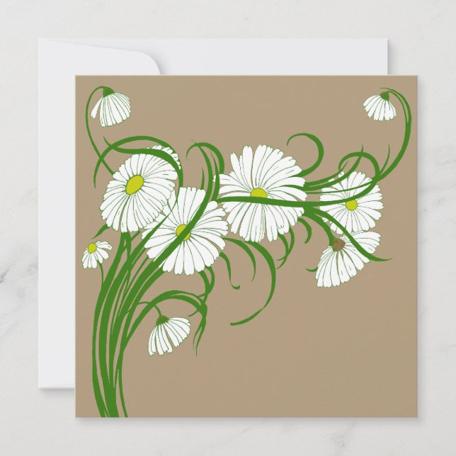 Vintage Gerber Daisy Flowers Spring Invitation (Front)