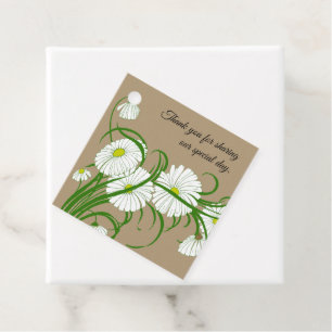 Vintage Gerber Daisy Flowers Wedding Favour Tags