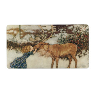 Vintage Gerda and the Reindeer by Edmund Dulac