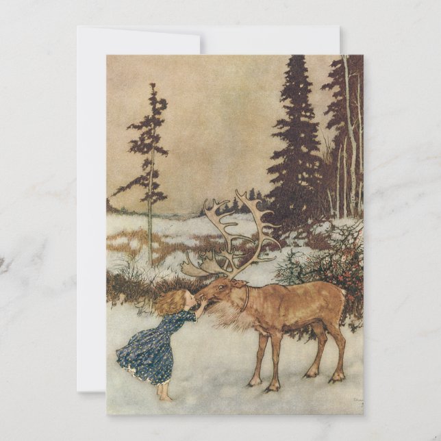 Vintage Gerda and the Reindeer by Edmund Dulac (Front)