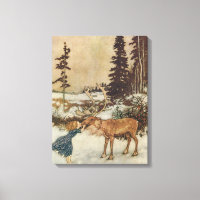 Vintage Gerda and the Reindeer by Edmund Dulac
