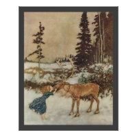Vintage Gerda and the Reindeer by Edmund Dulac