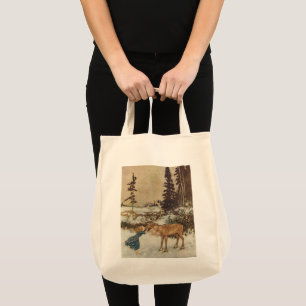 Vintage Gerda and the Reindeer by Edmund Dulac Tote Bag