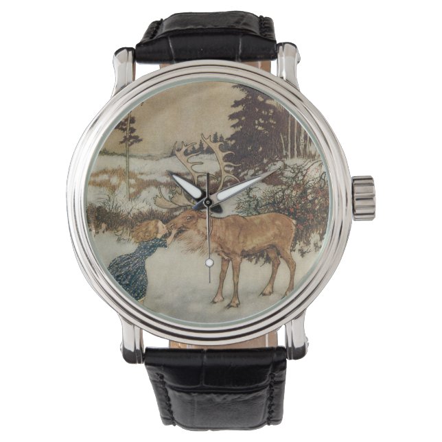 Vintage Gerda and the Reindeer by Edmund Dulac Watch (Front)