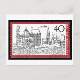 Vintage German Aachen Stamp 1970s Postcard