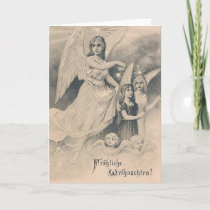 Vintage German Angels Christmas Greeting Card