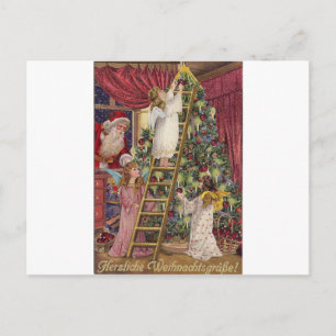 Vintage German Angels Christmas Victorian Art Holiday Postcard