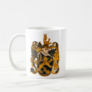Vintage German Brown and Gold Leo Coat of Arms Coffee Mug