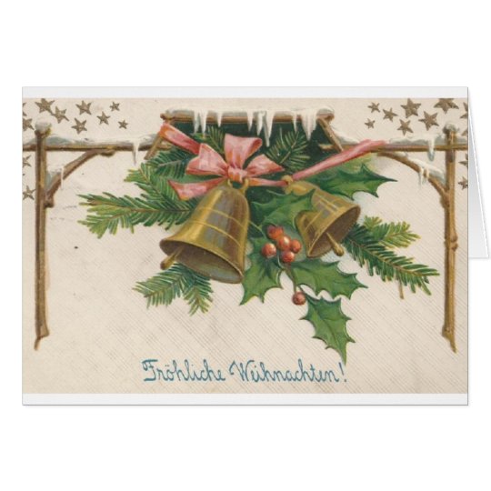 Vintage German Christmas Bells Greeting Card