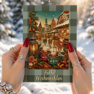 Vintage German Christmas Market Card