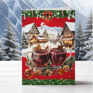 Vintage German christmas market Holiday Card