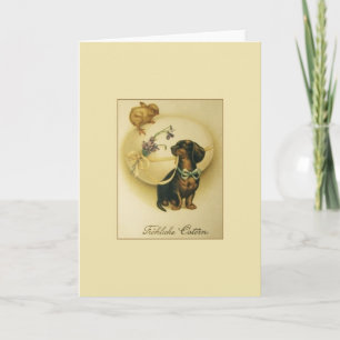 Vintage German Dachshund Easter Card