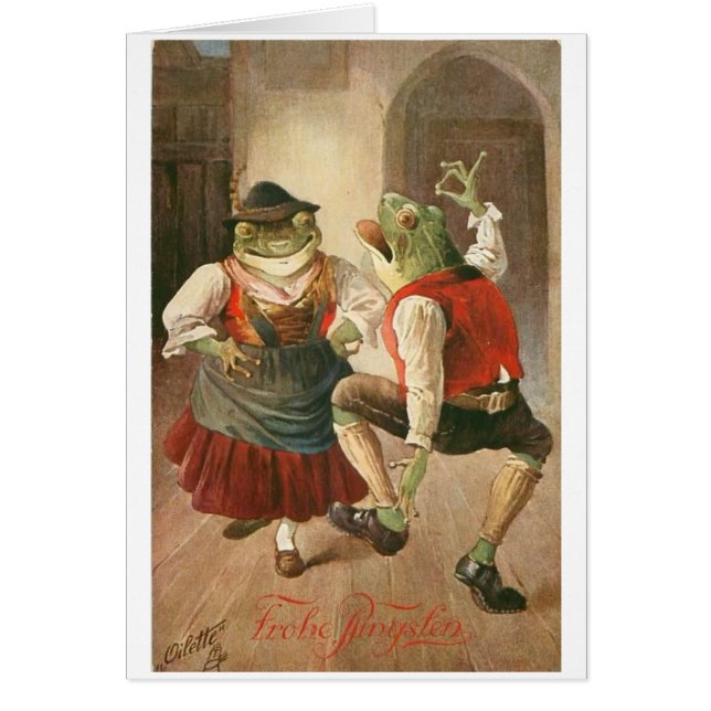 Vintage - German Dancing Frogs Couple, (Front)