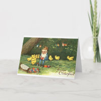 Vintage German Dwarf Easter Card