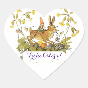 Vintage German Easter Heart Sticker