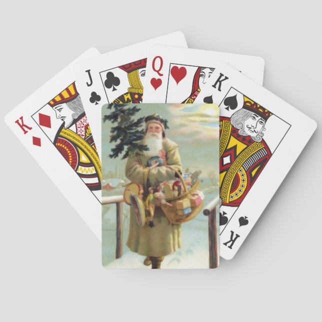 Vintage German Father Christmas Playing Cards (Back)