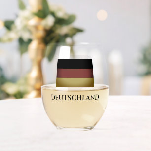Vintage German flag custom stemless wine glass